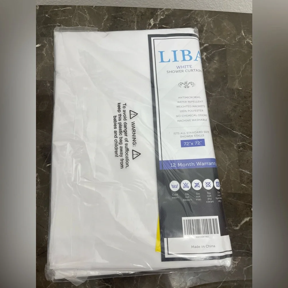 New! Cloth Fabric Shower Curtain, Heavy Duty Waterproof - 72